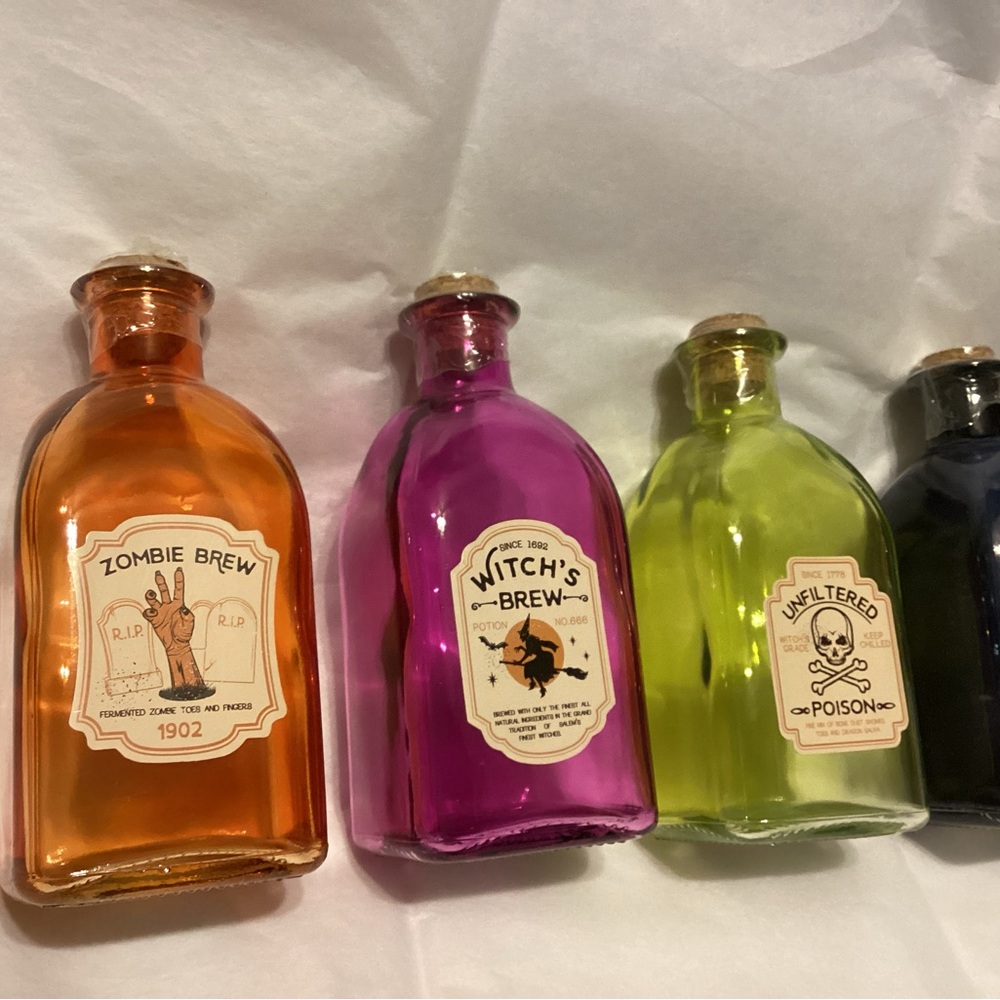 Four Halloween Potion Bottles